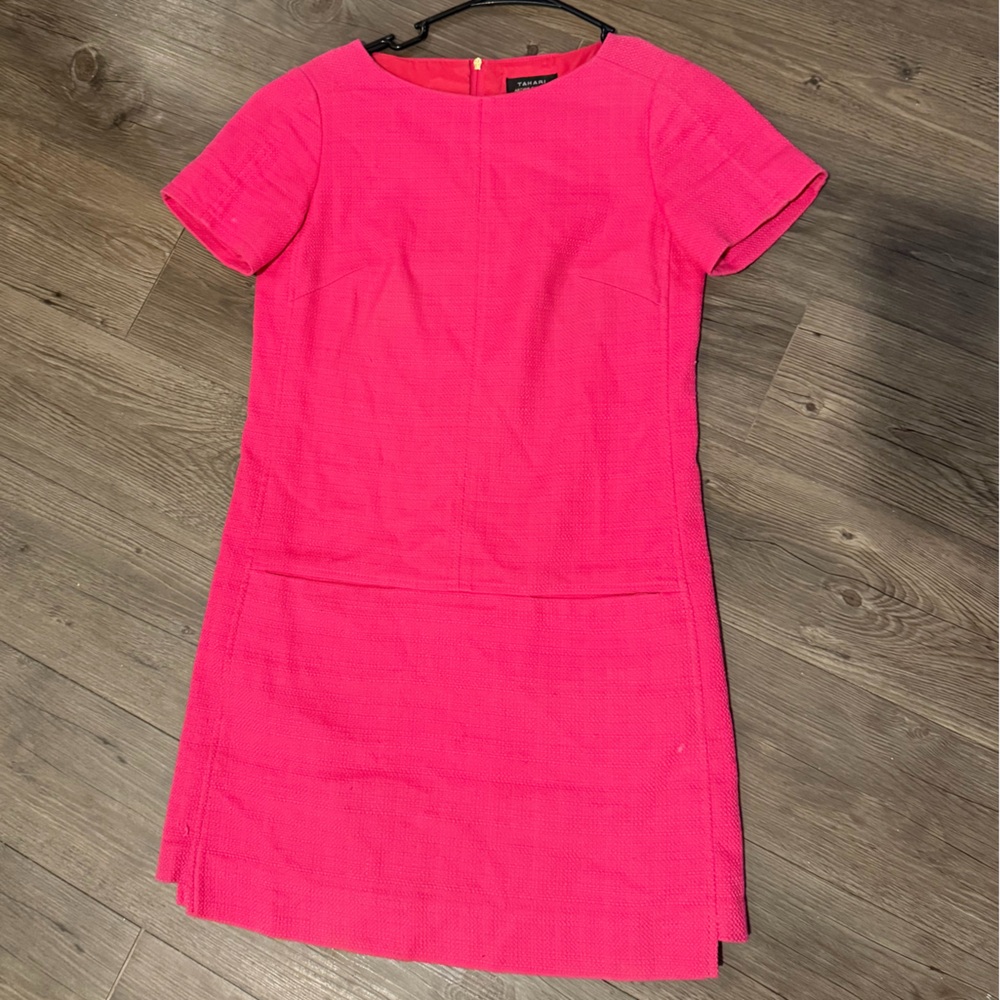 Tahari Hot Pink midi Dress